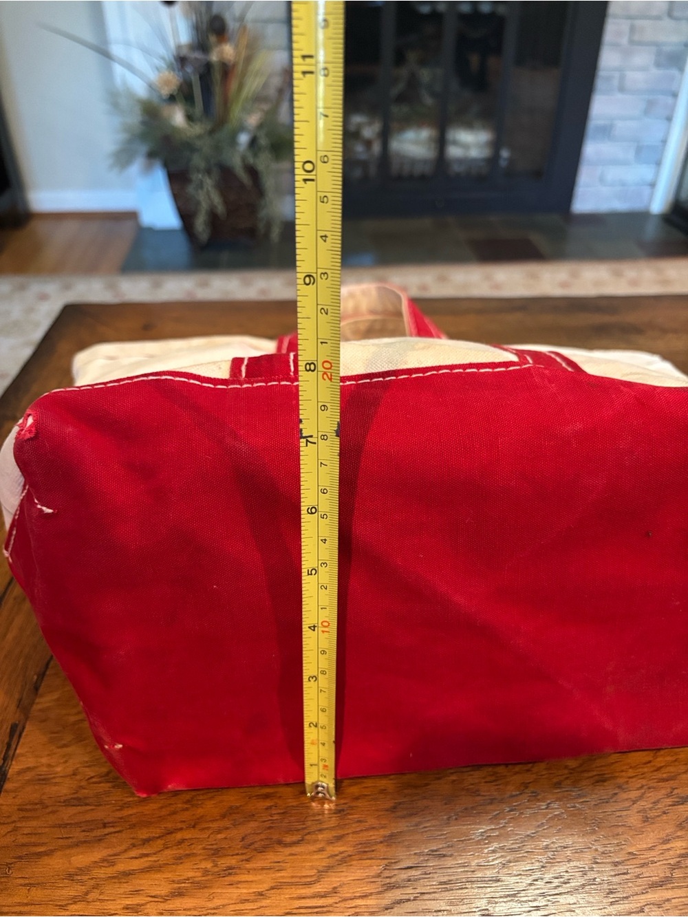 LL Bean Vintage 80s Boat and Tote Bag with Red Trim - Picture 12 of 16